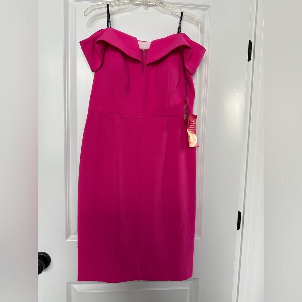 Vince Camuto Strapless Off-the-Shoulder Fuschia Dress Size 12